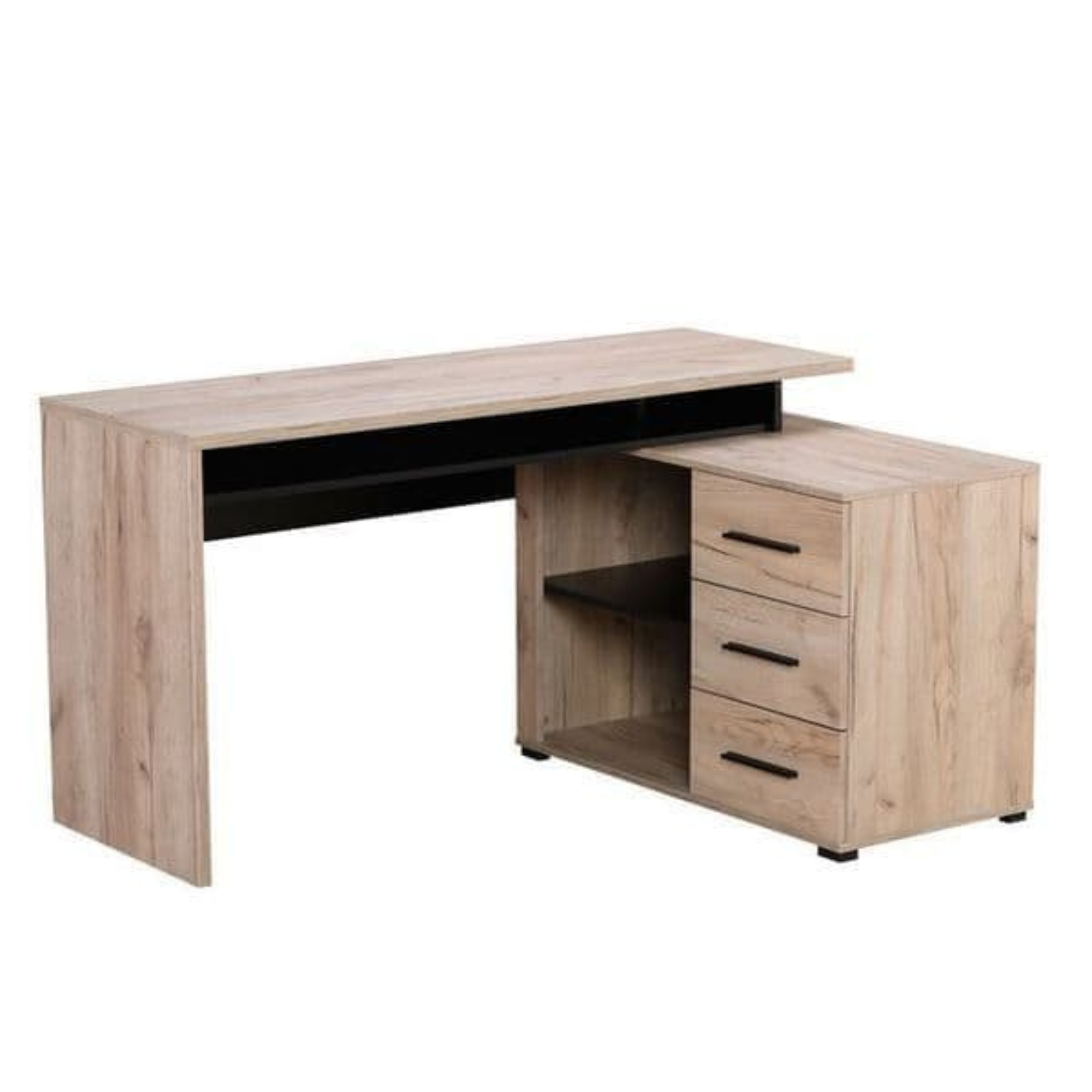 Amag Oak And Black Corner Desk - 3033