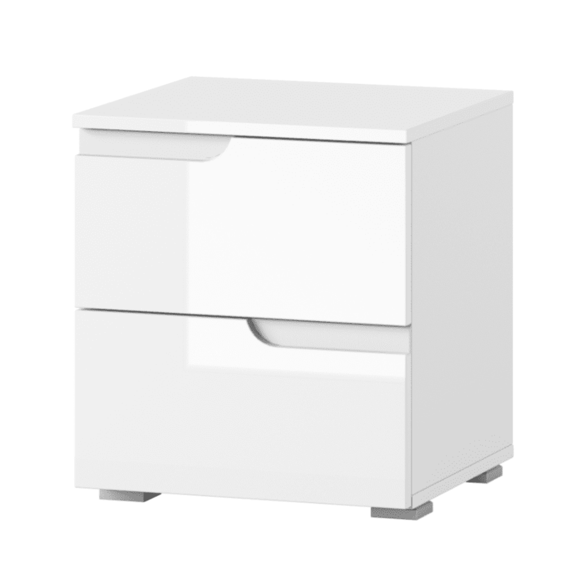 Santino White Gloss 2 Drawer Bedside Table S32 - 2713