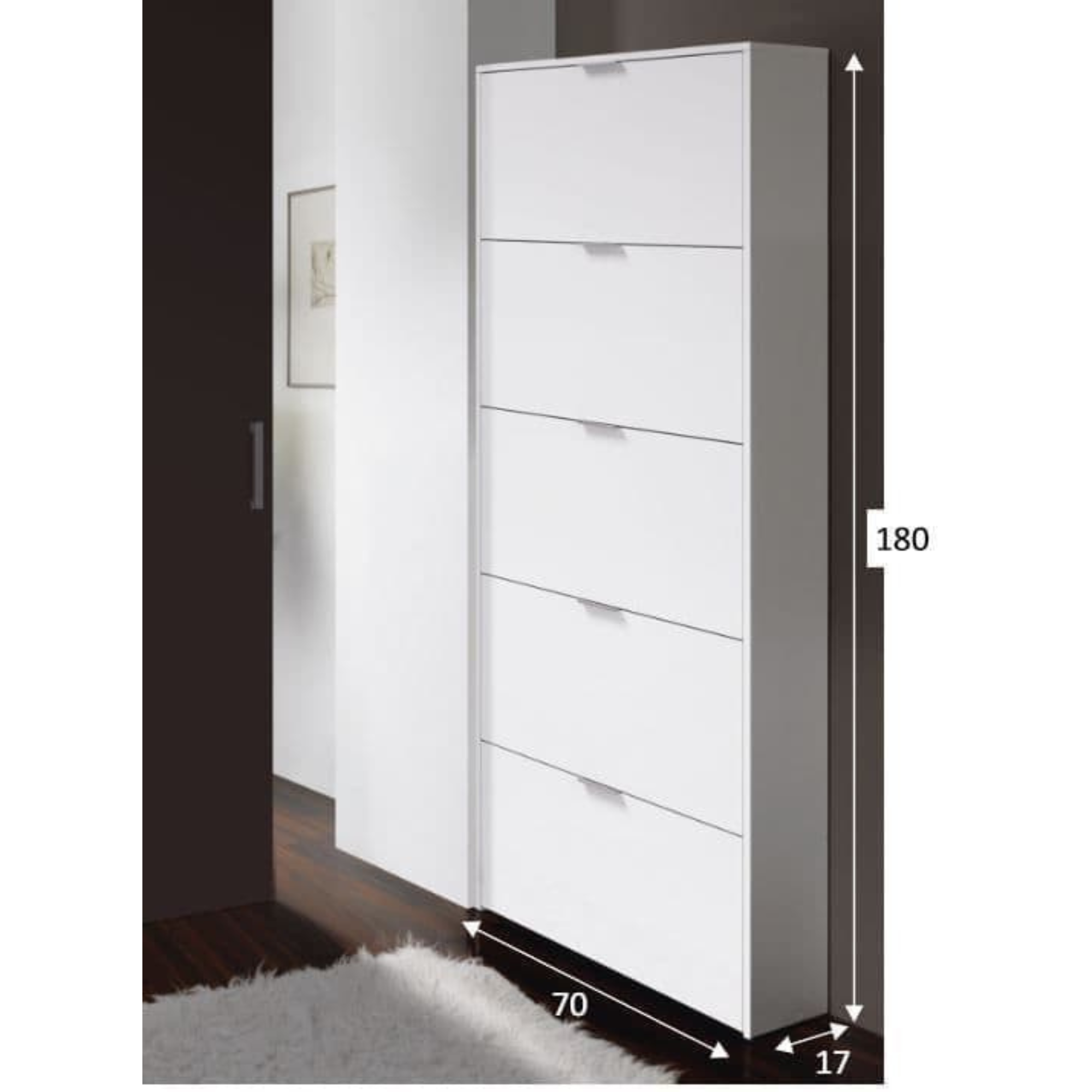 Zappa Shoe Cabinet White Gloss - 2589