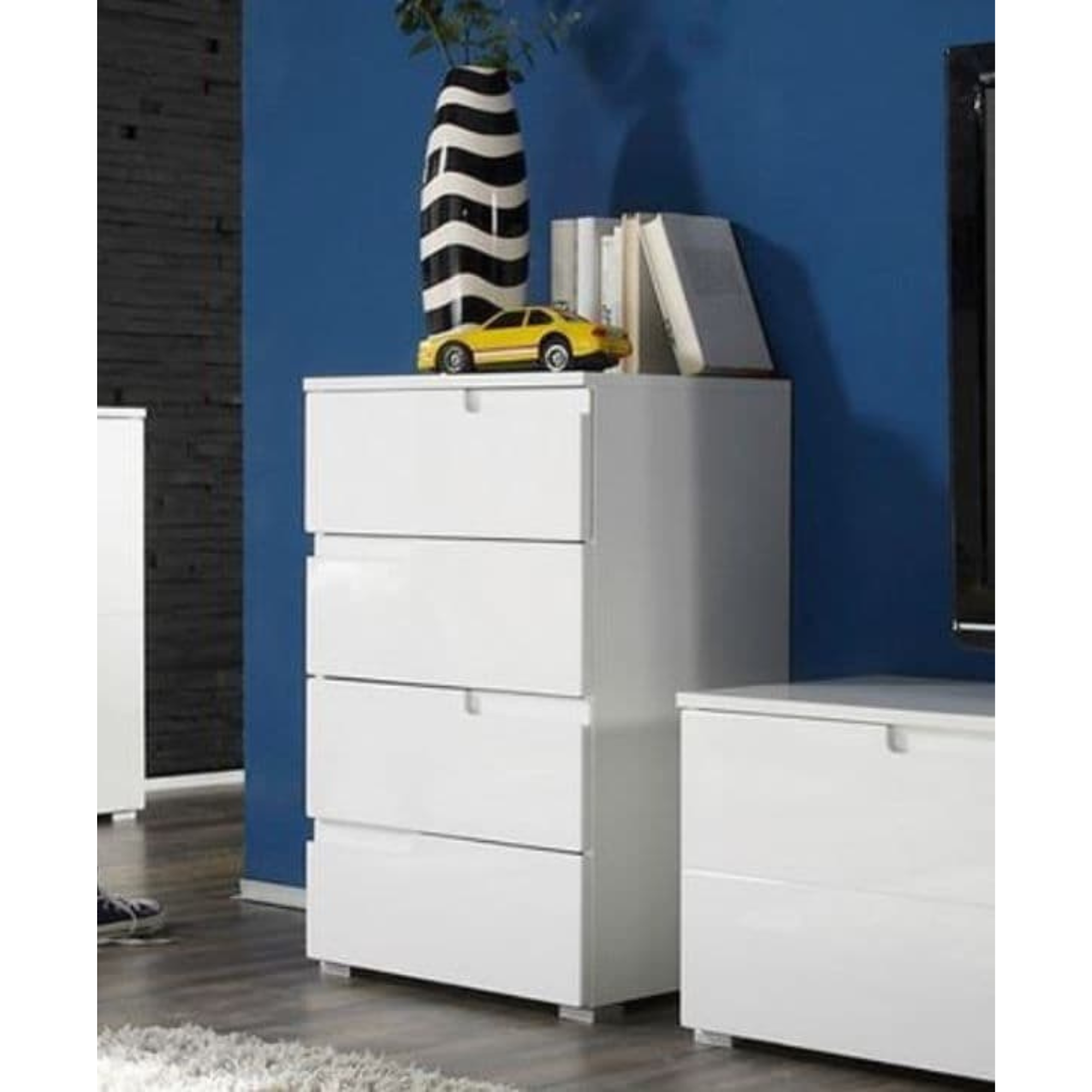 Santino White High Gloss Chest of Drawers S4 - 2946