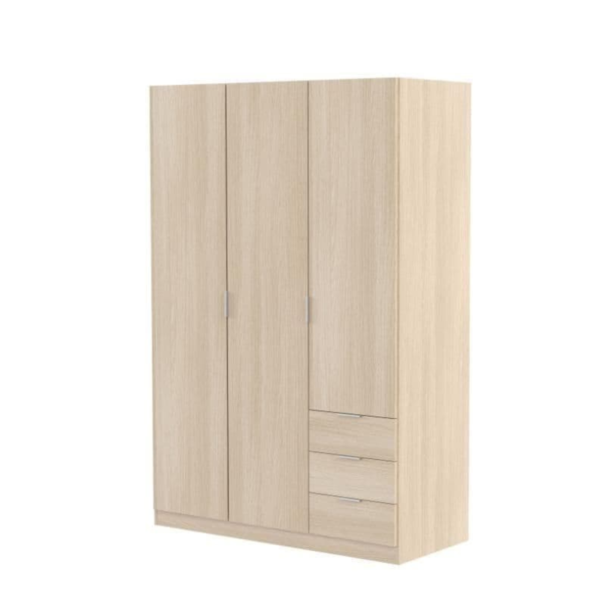 Cairo Oak Effect Compact 3 Door 3 Drawer Space-Saving Wardrobe LCX323R - 3203