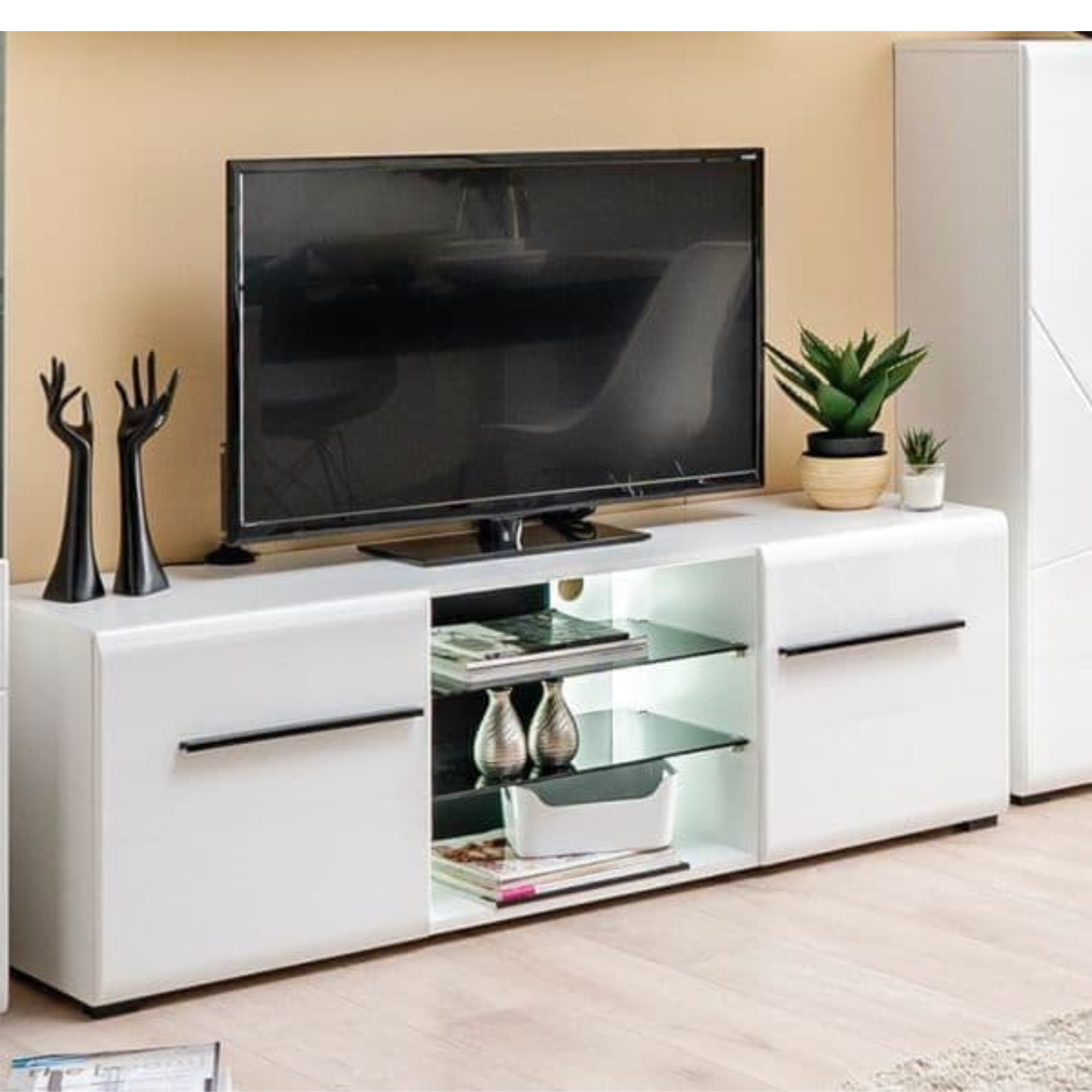 Terrento White Large Tv Cabinet - 3055