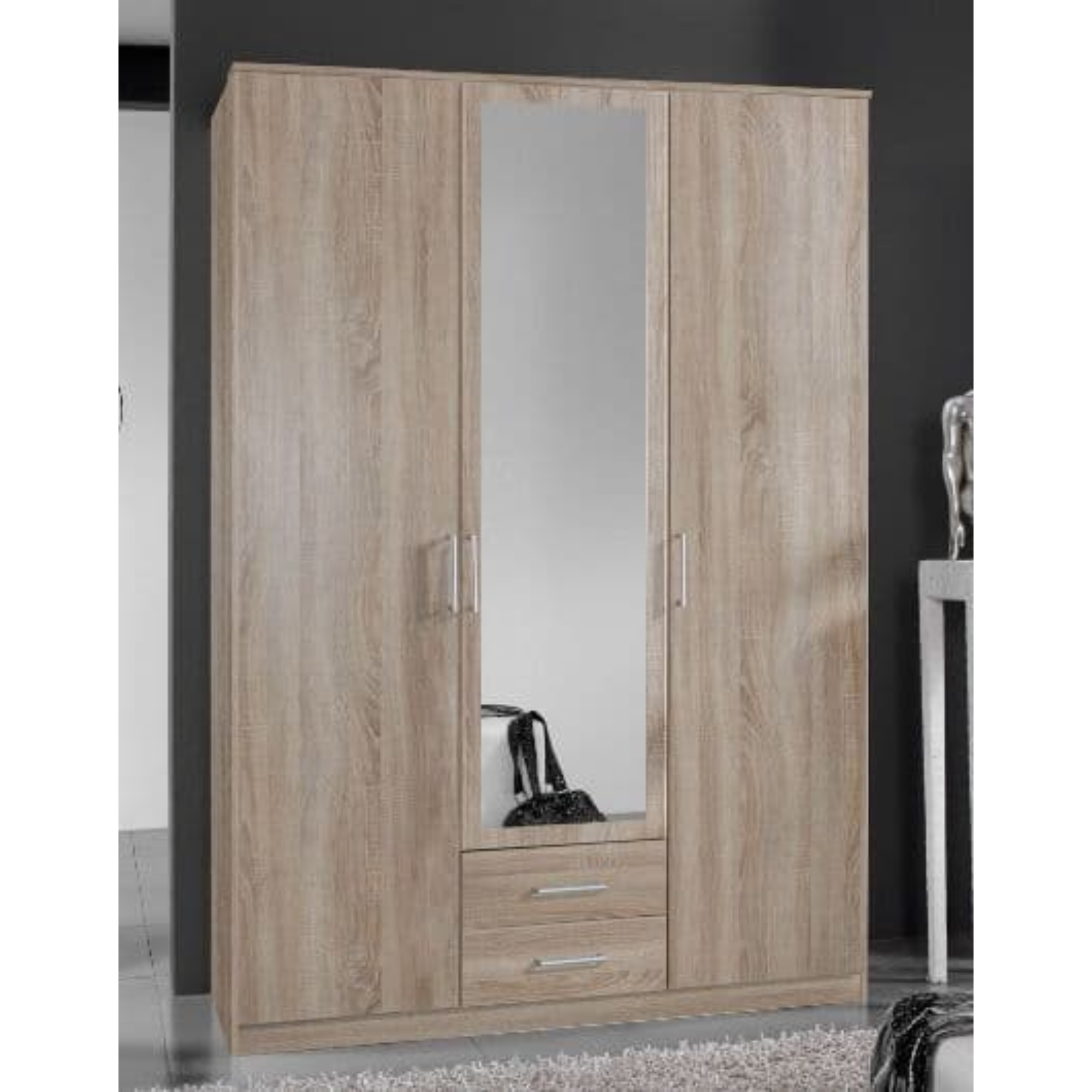 Venice Oak Effect 3d 2drw Wardrobe - 2378