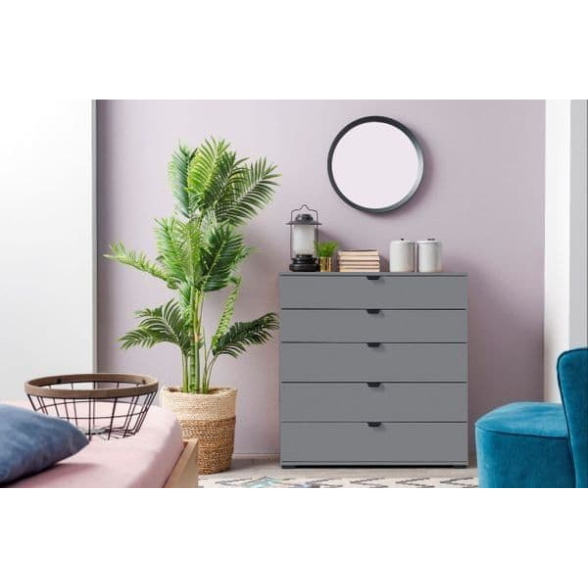 Valentina Grey Chest of Drawers - 3056