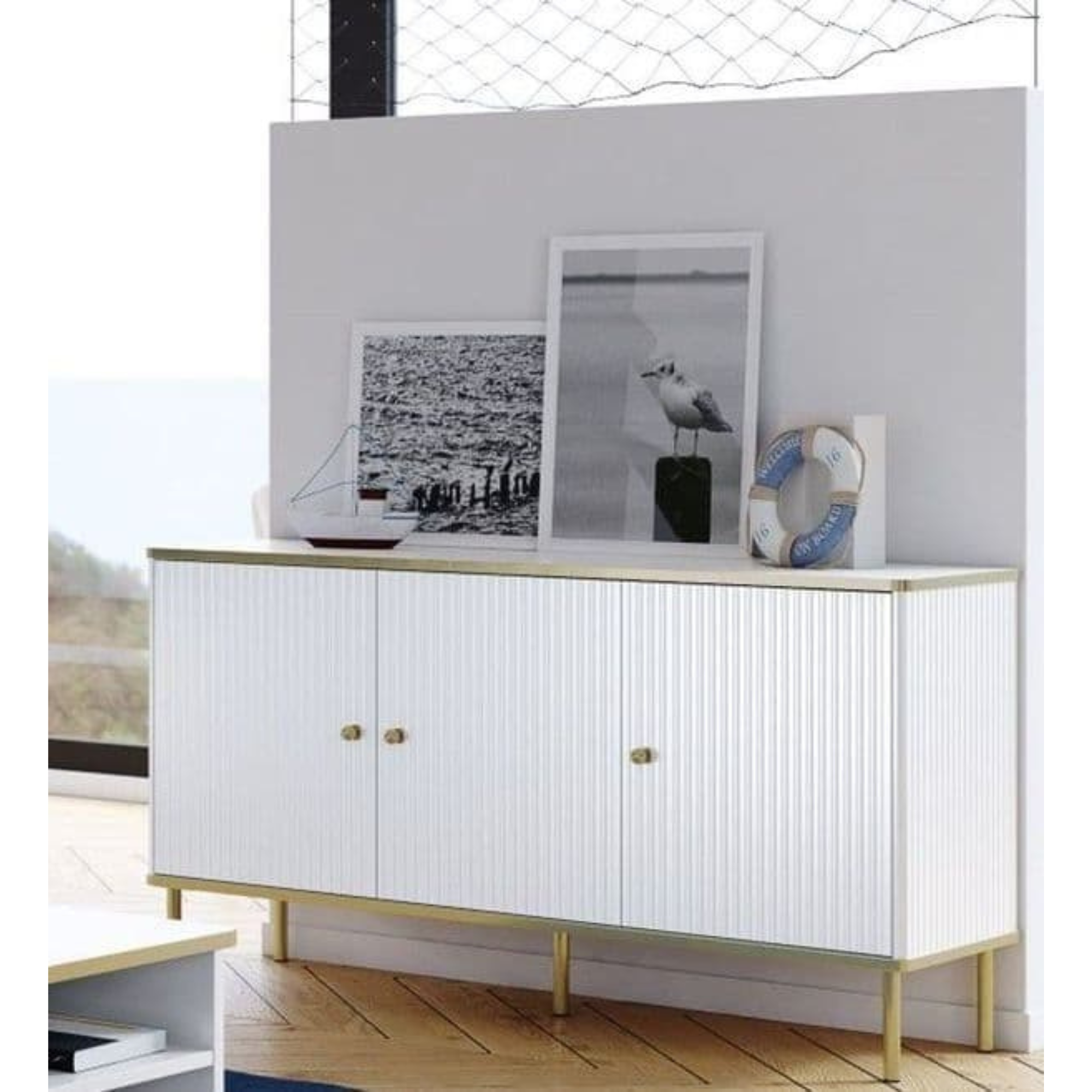 Maison White And Gold 3 Door Sideboard - 3145