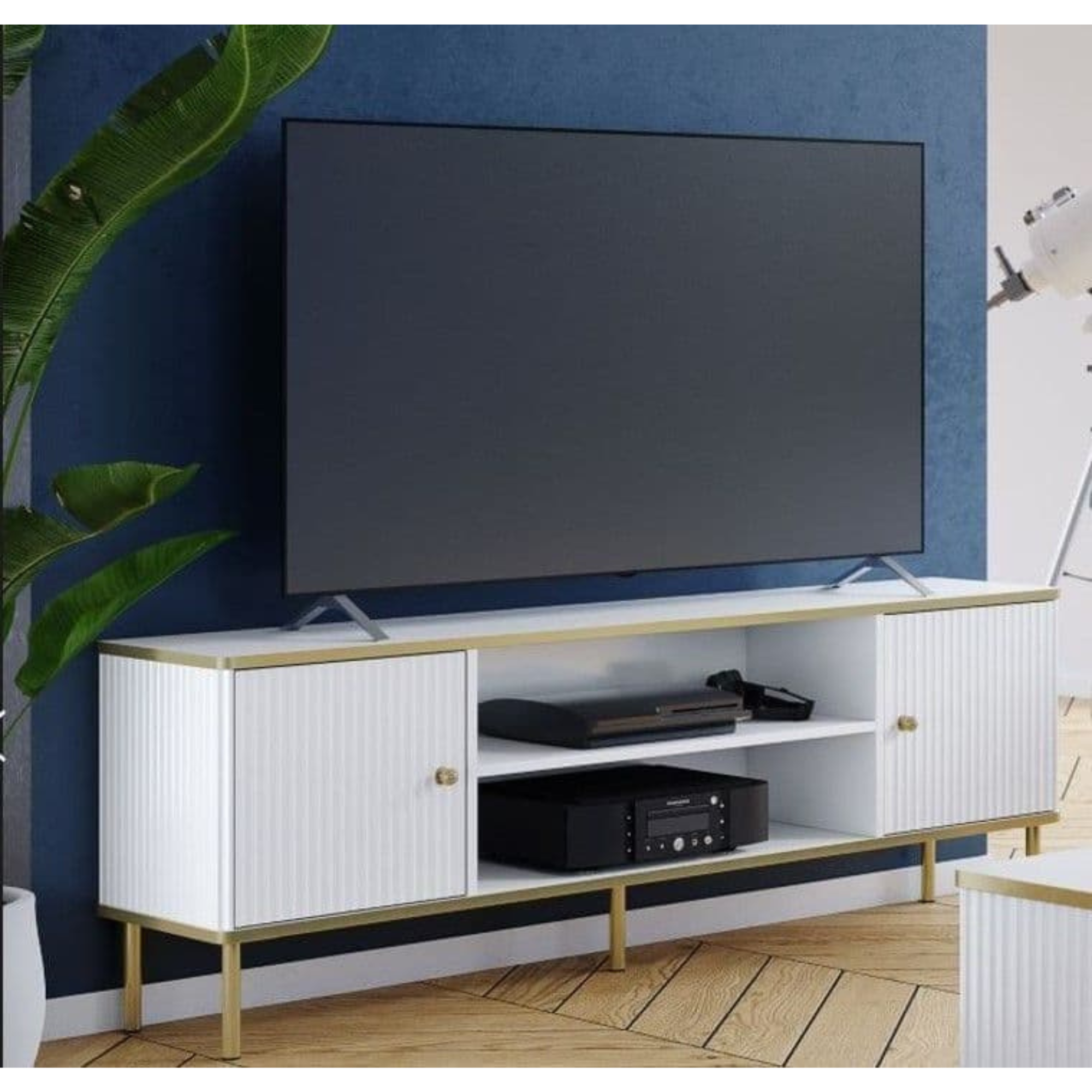 Maison White And Gold TV Unit - 3147