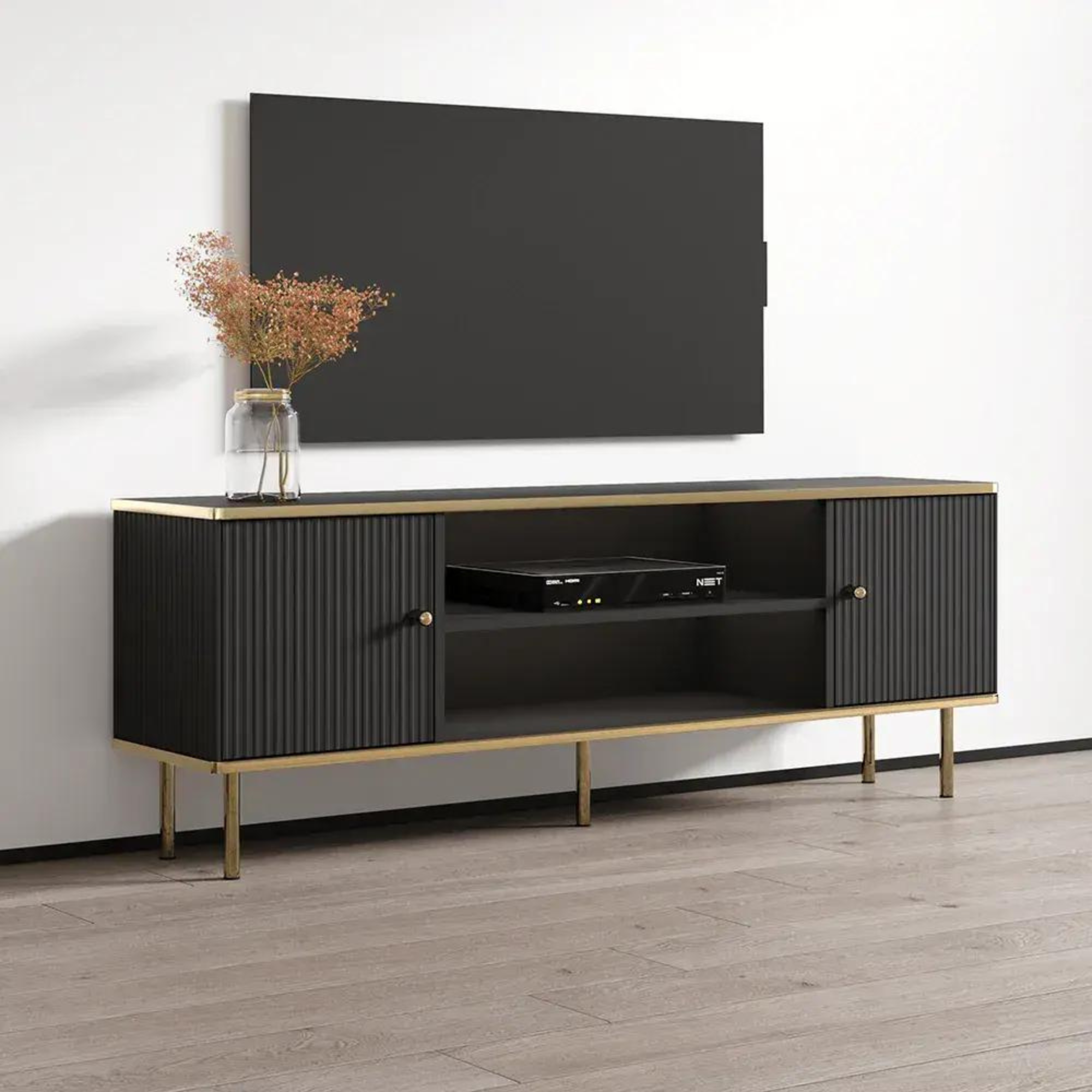 Maison Black And Gold TV Unit - 3148