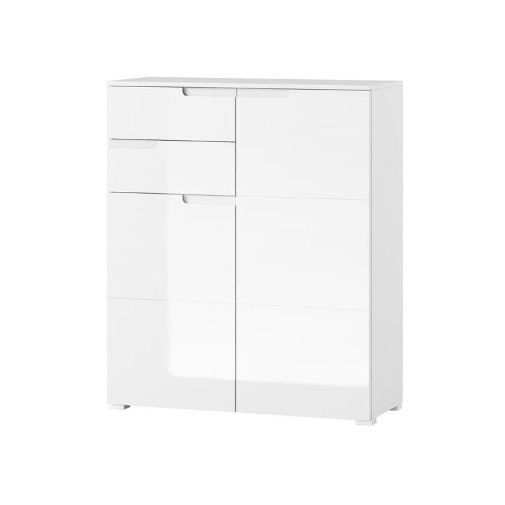 Santino White High Gloss Tall 2 Door Sideboard S7 - 2923