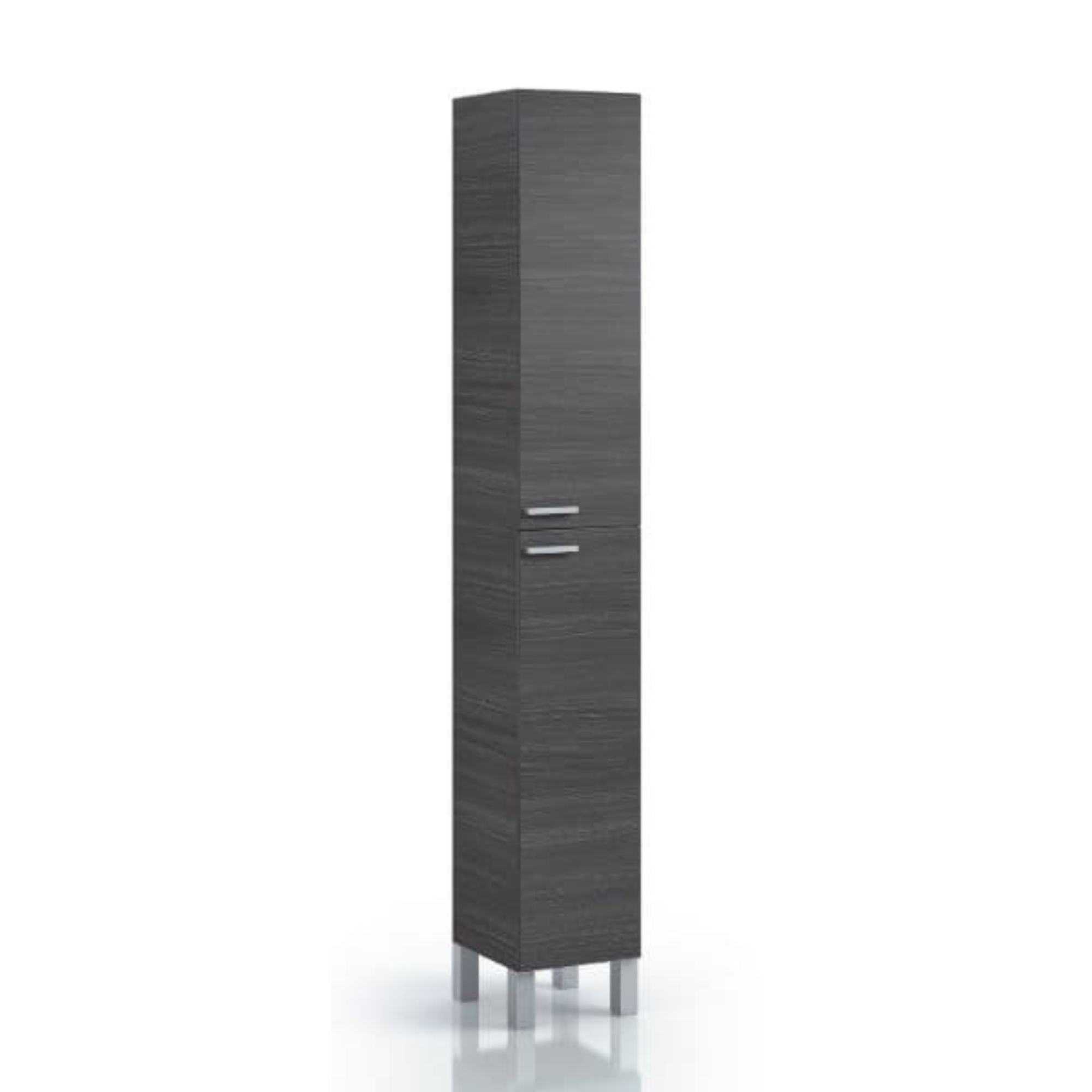 Milano Tall Narrow Bathroom Cupboard Oak Grey - 2477