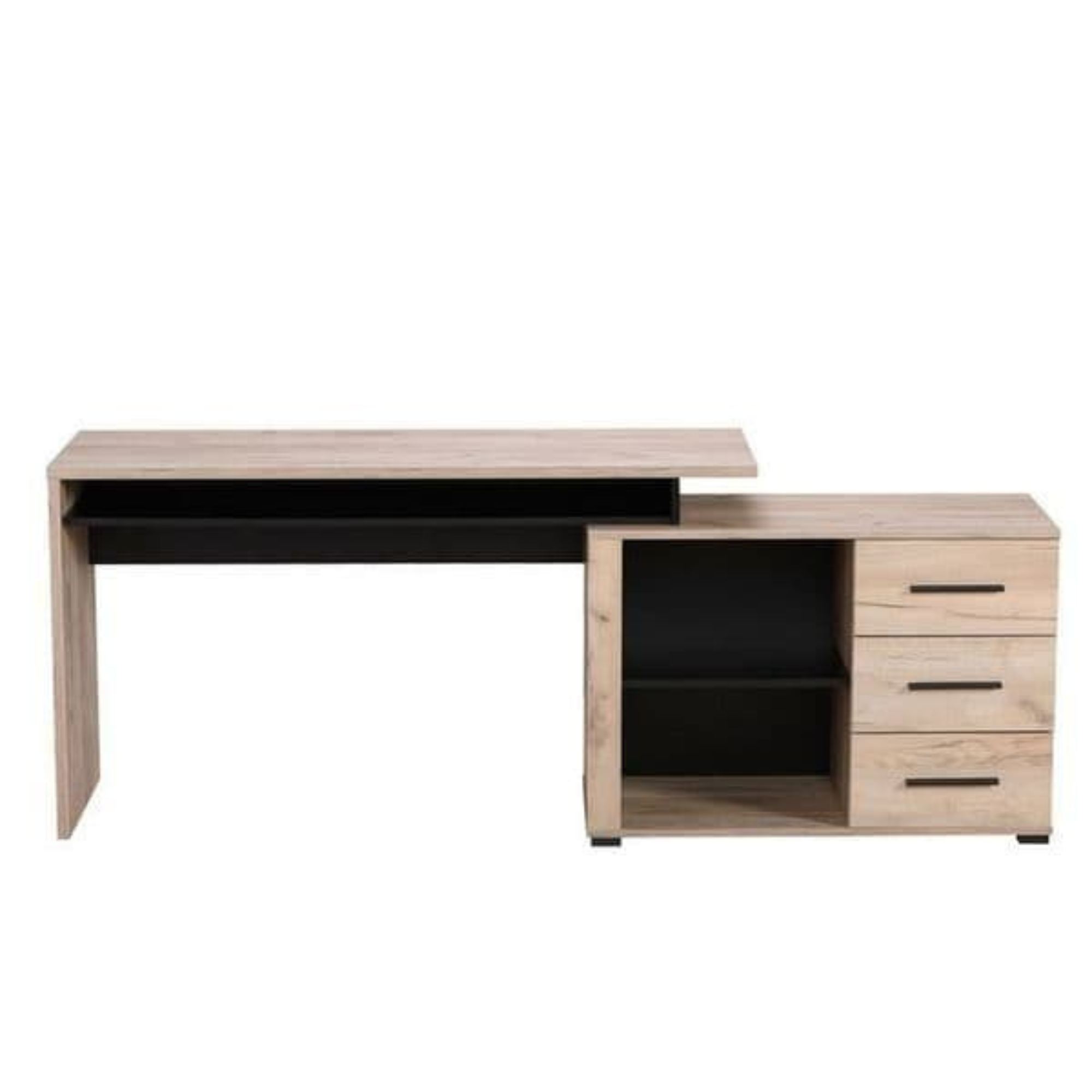 Amag Oak And Black Corner Desk - 3033