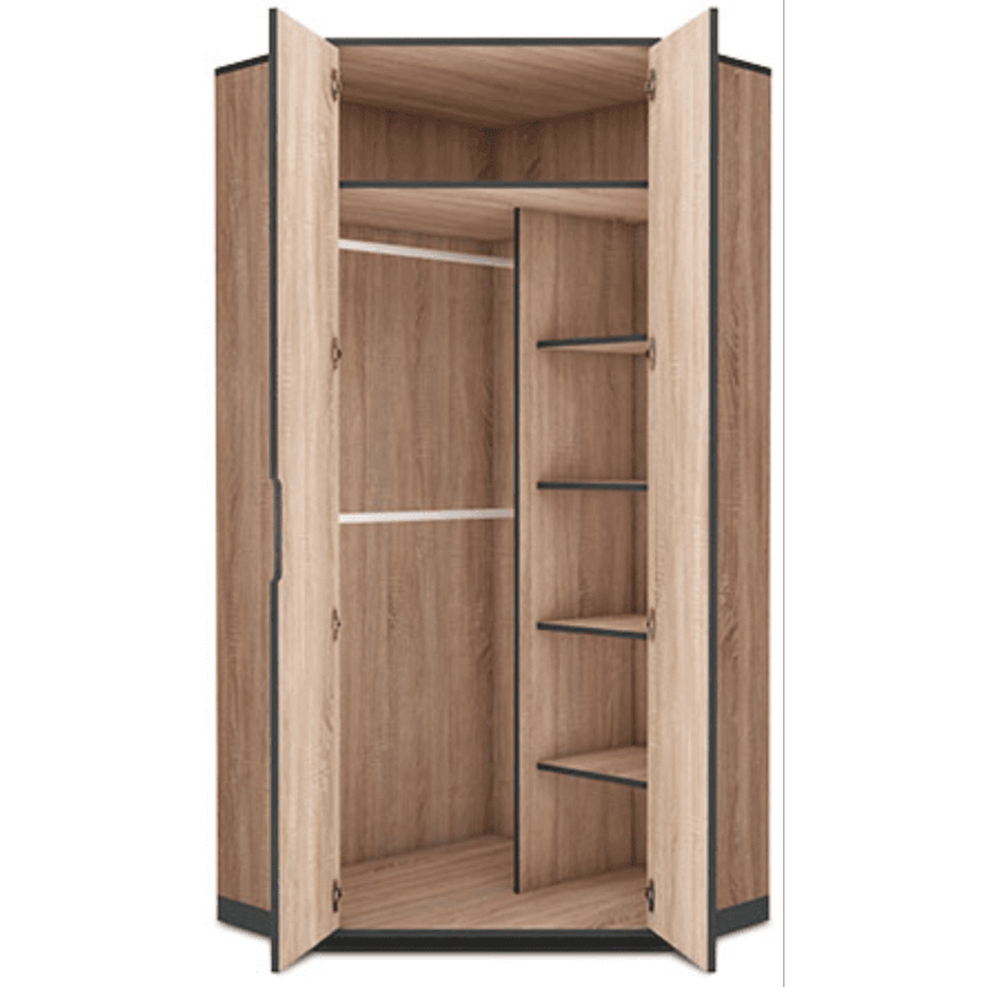 Vant Oak Effect 2 Door Corner Wardrobe - 2677