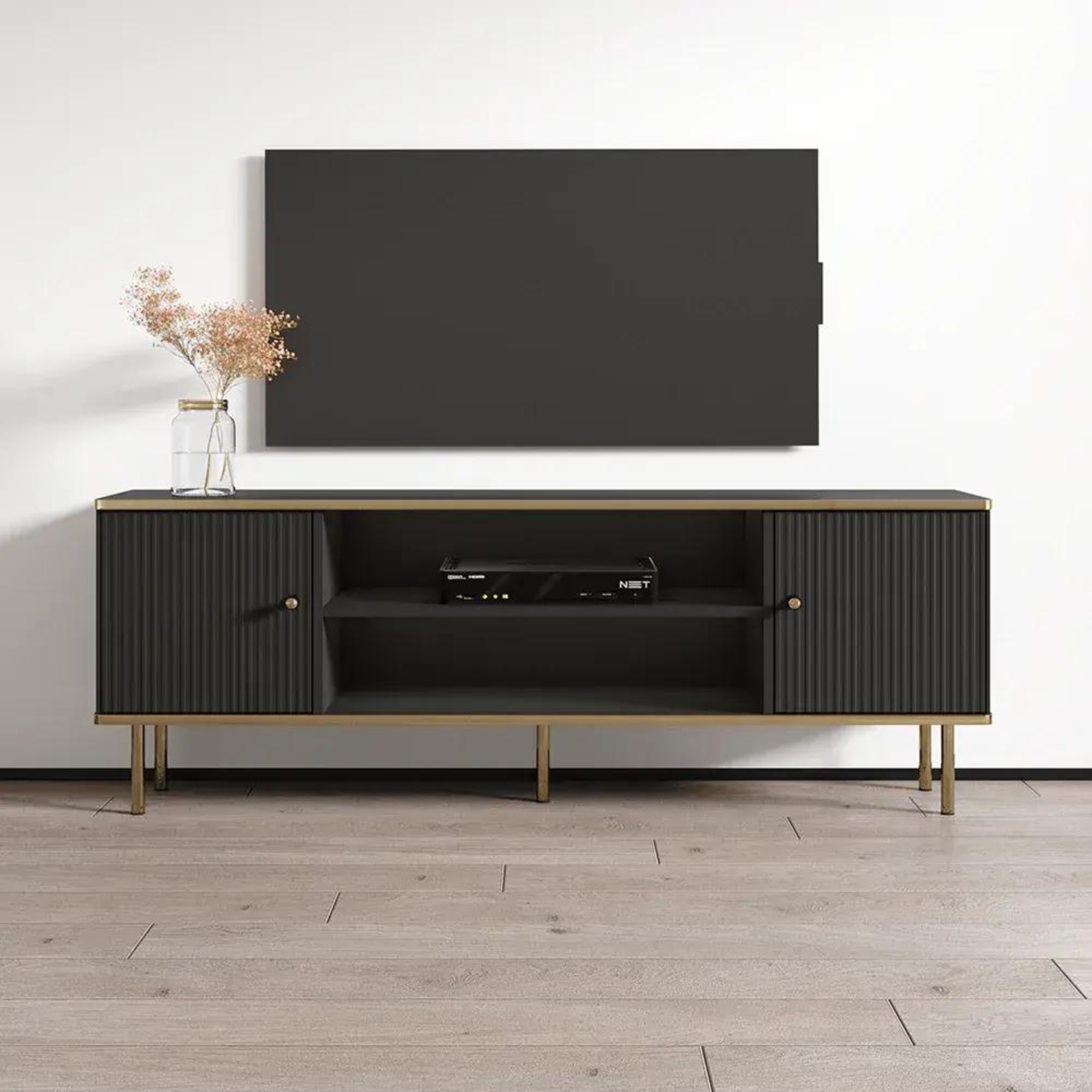 Maison Black And Gold TV Unit - 3148