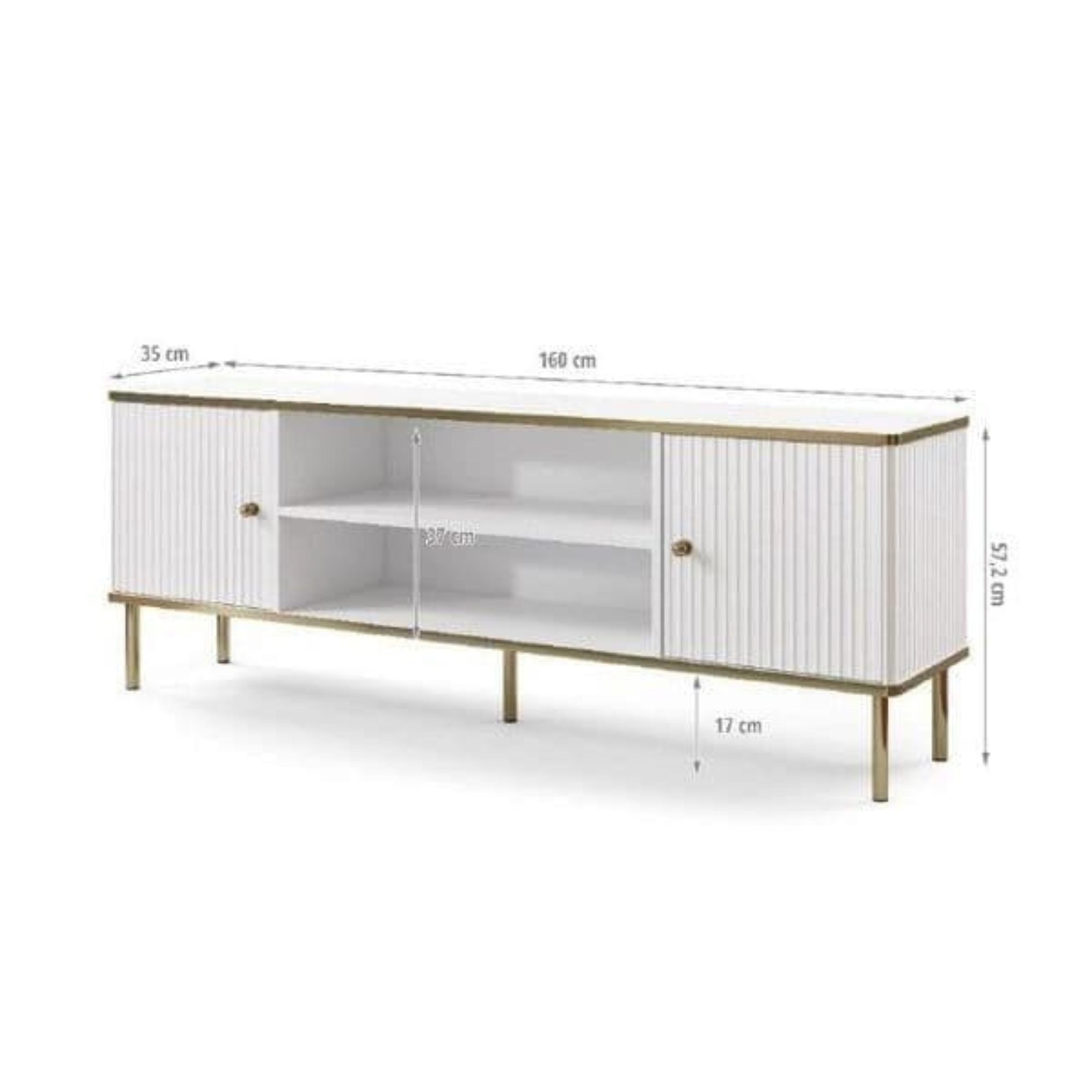 Maison White And Gold TV Unit - 3147