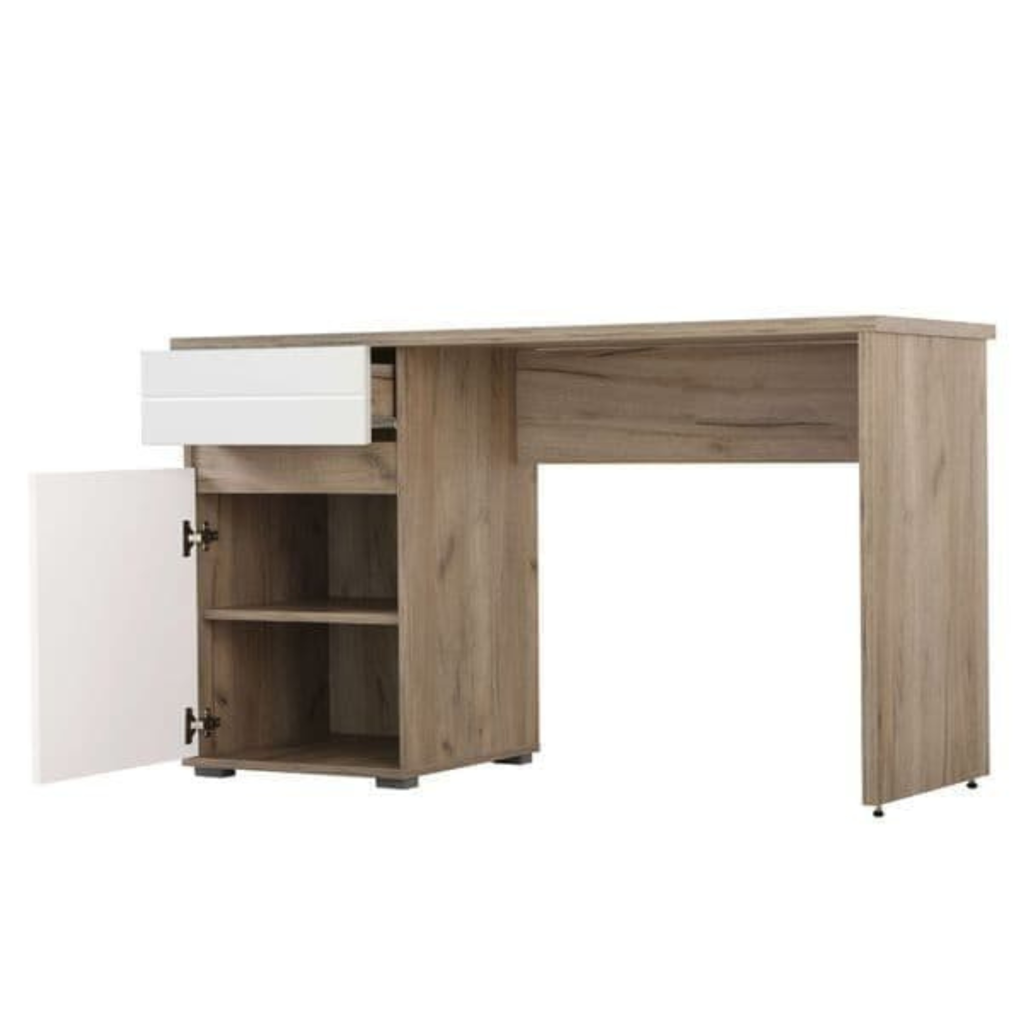 Elano Oak and White Gloss Desk - 3037