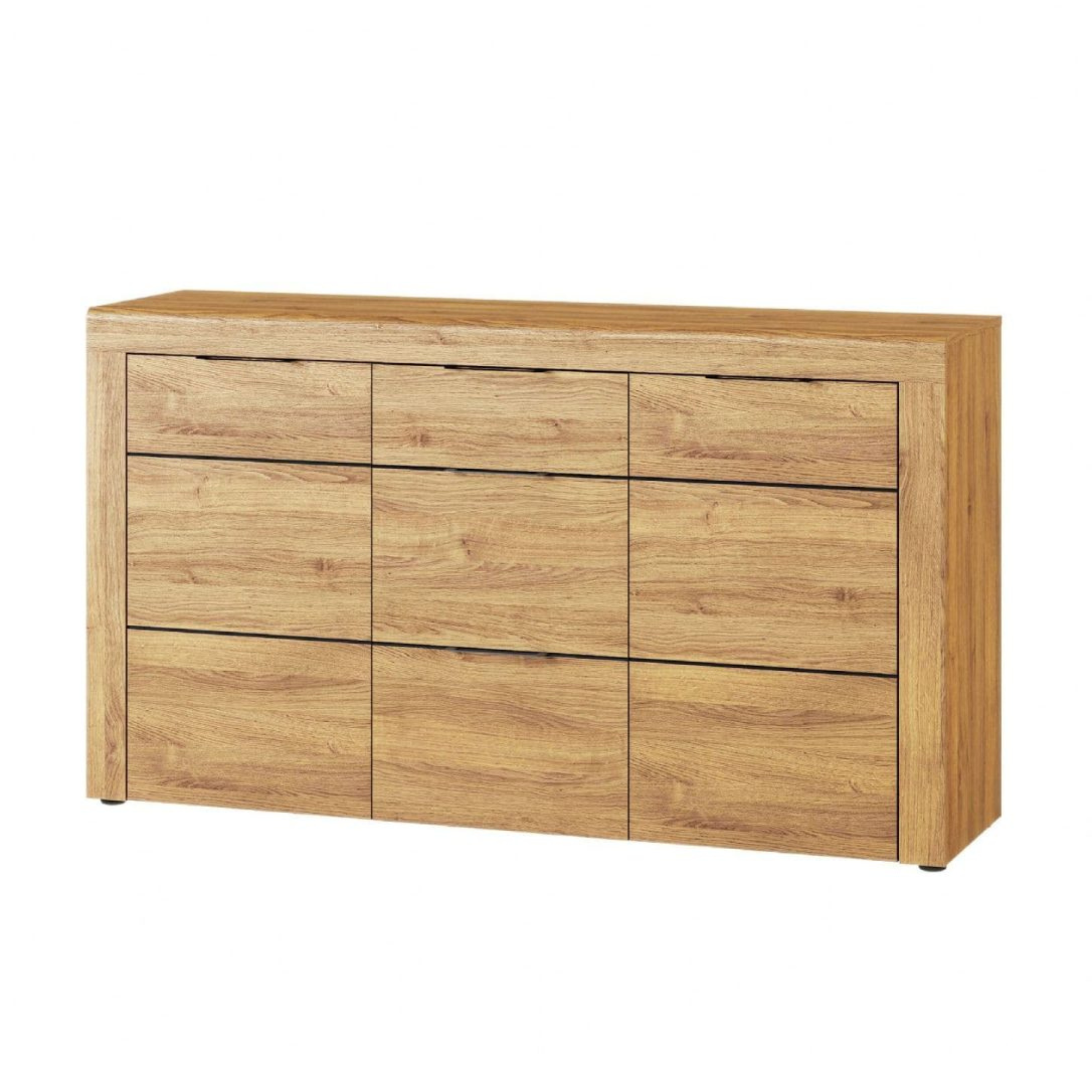 Camar Large Oak Effect 3 Drawer Sideboard K45 - 2706