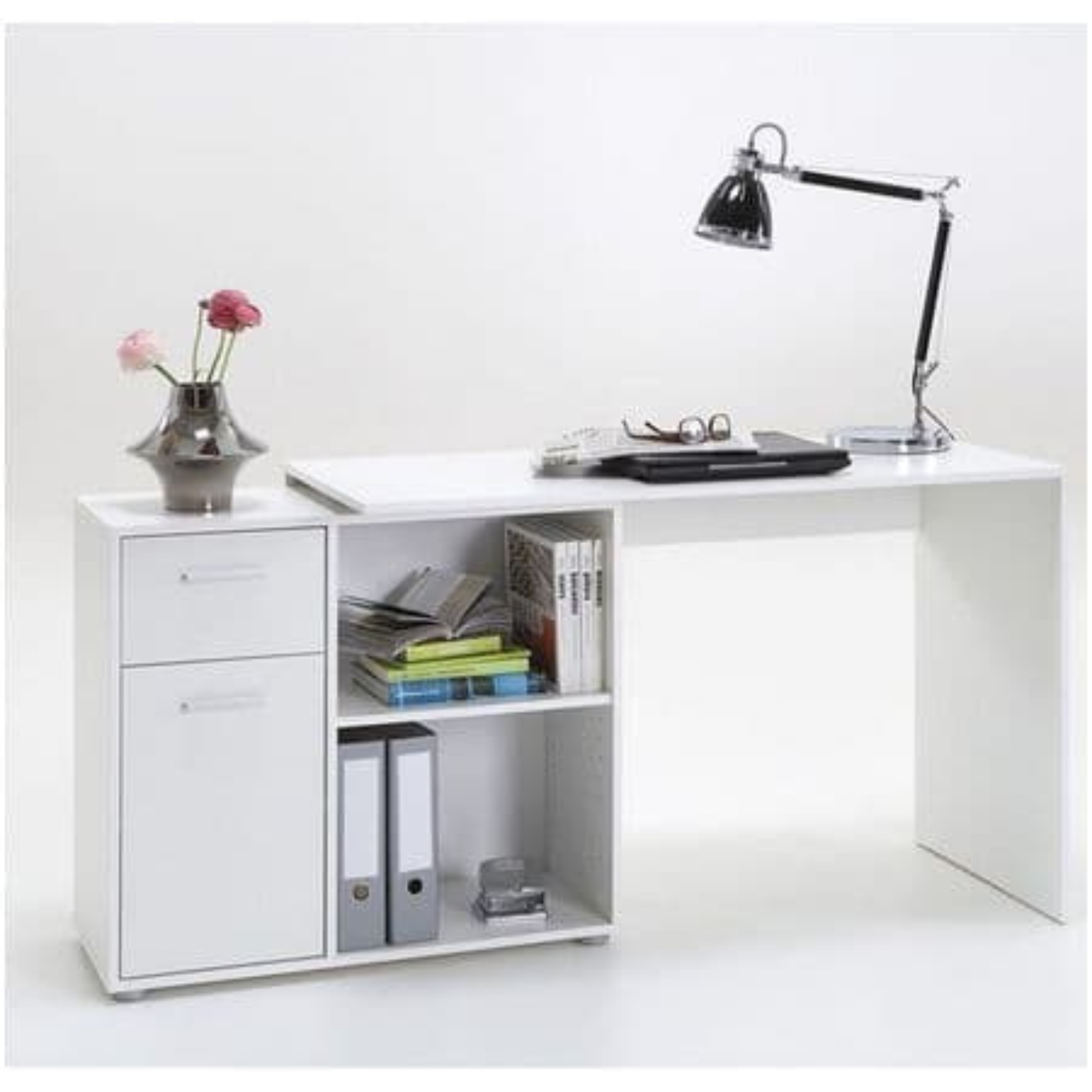 Carin Corner Flexi Desk White - 2560