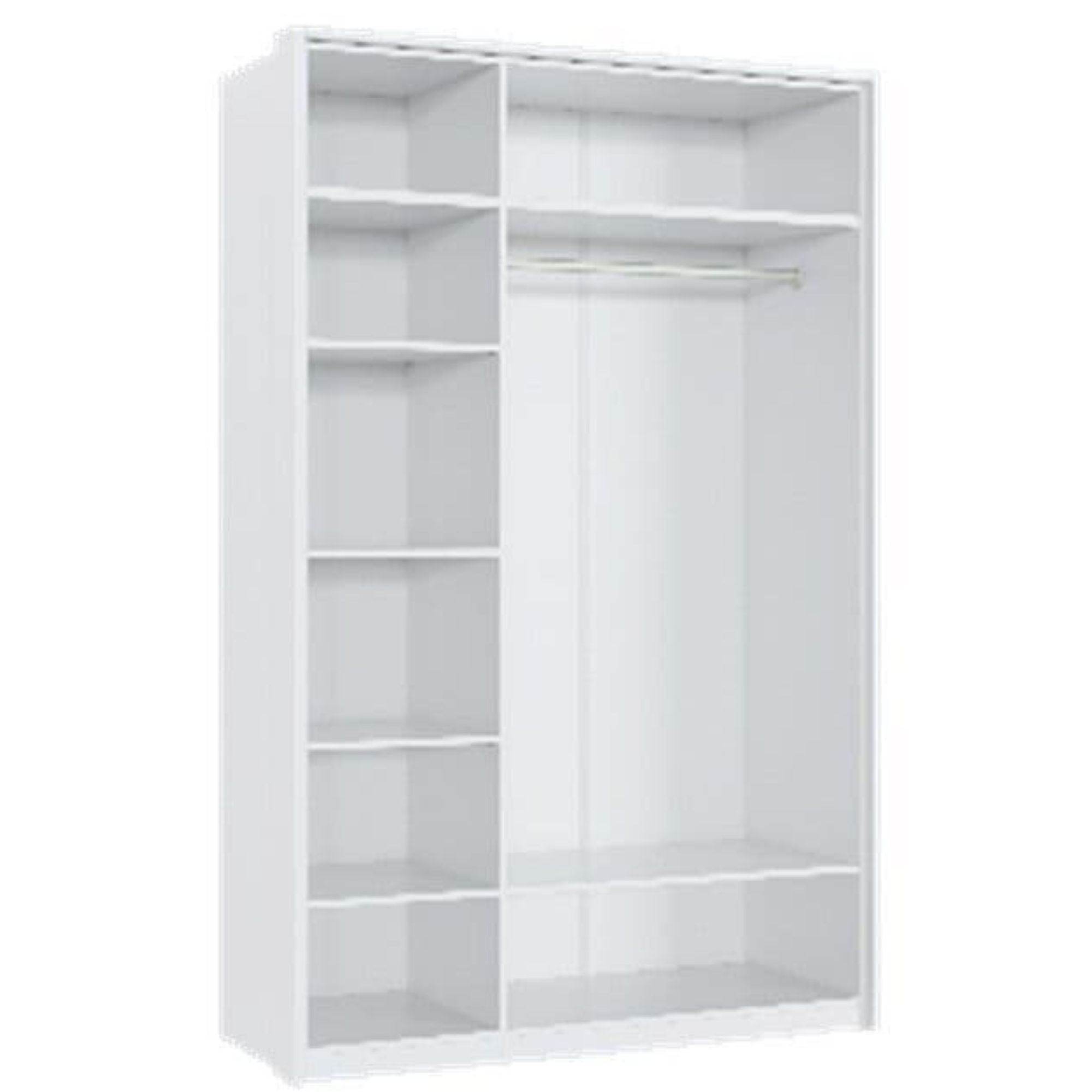 Rado 3 Door White High Gloss Mirrored Wardrobe - 3153 NEW