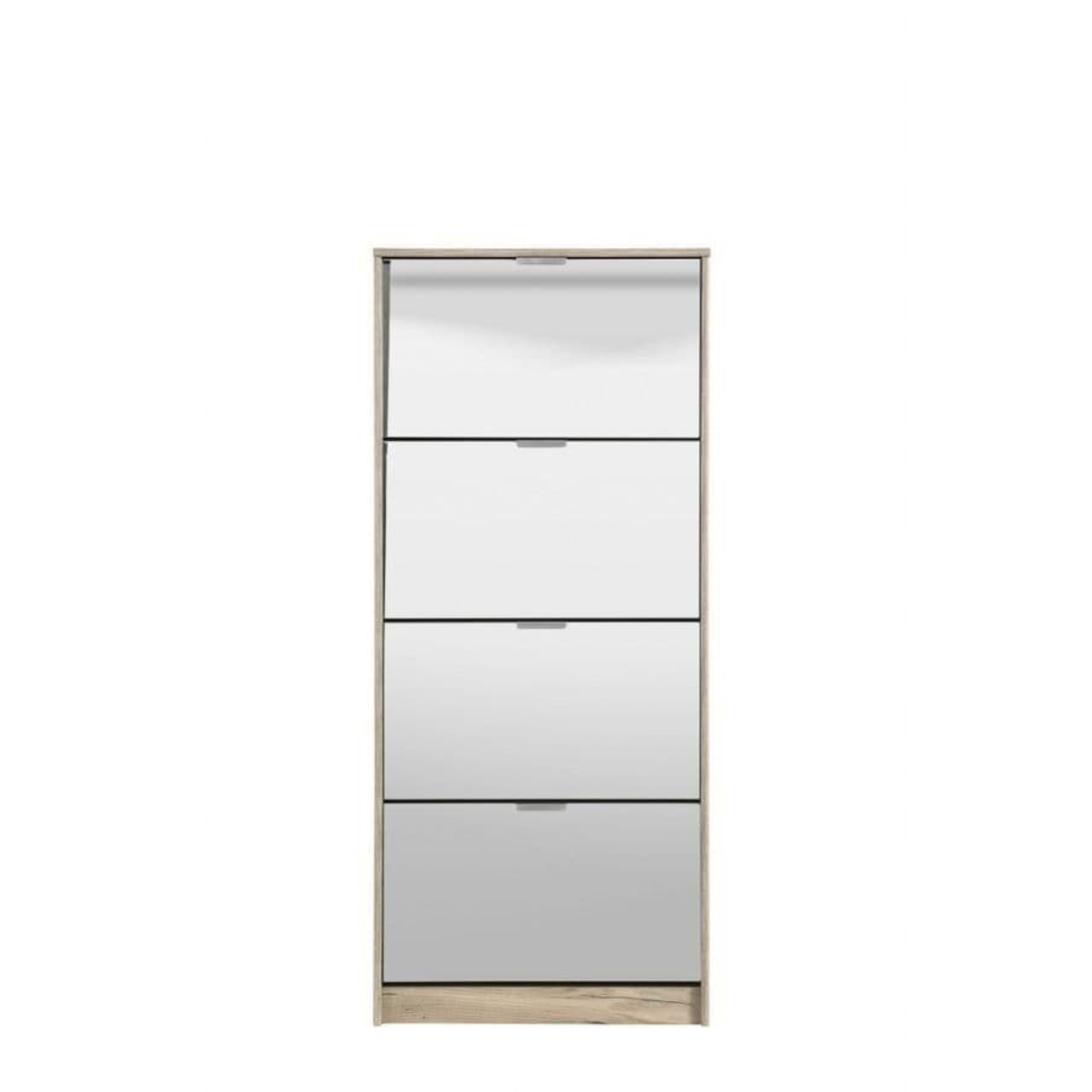 Carrera Mirrored and Oak Effect Tall 4 Drawer Shoe Cabinet 11008541 - 3137 NEW!!!