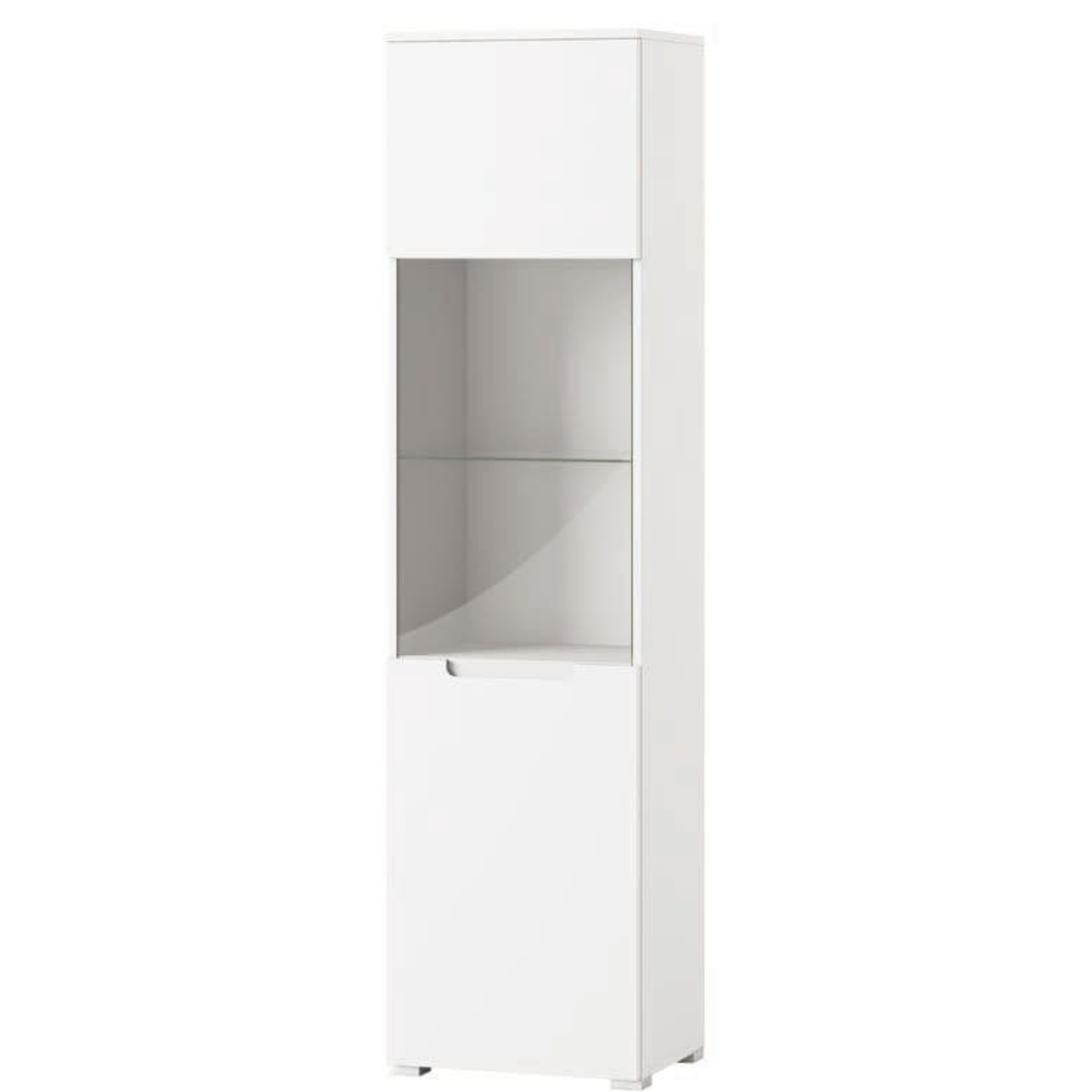 Santino White Gloss Tall 1 Glass Door Display Unit S25 - 2951