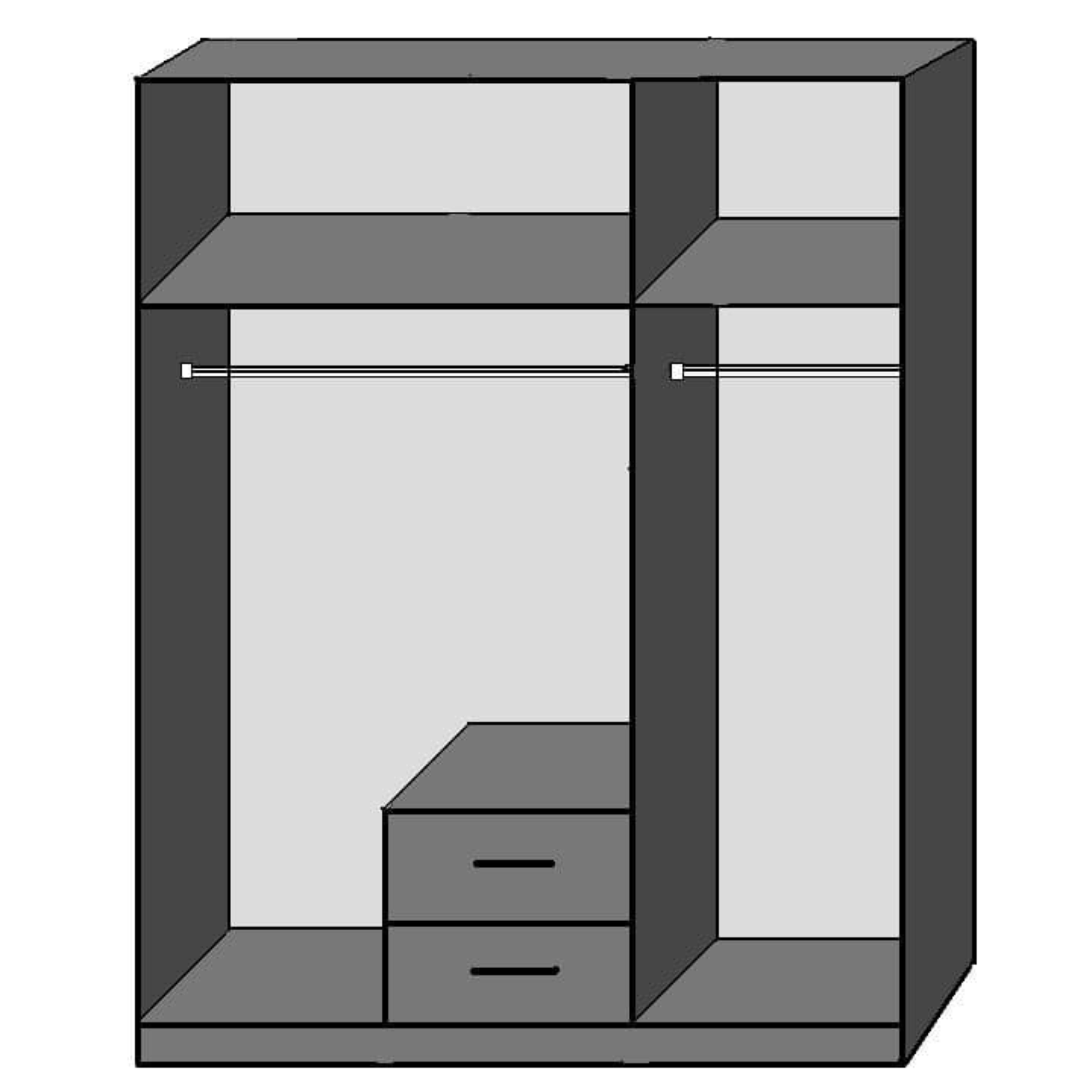 Venice Oak Effect 3d 2drw Wardrobe - 2378