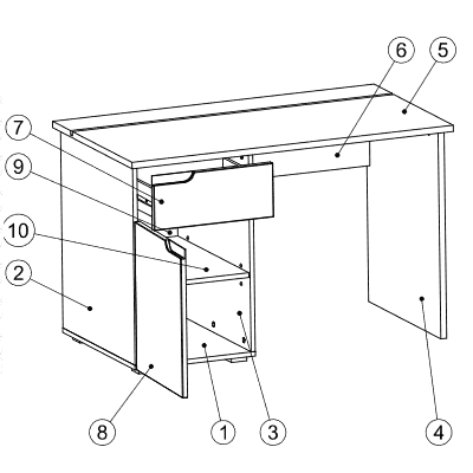 Santino White Gloss Computer Desk S14 - 2619