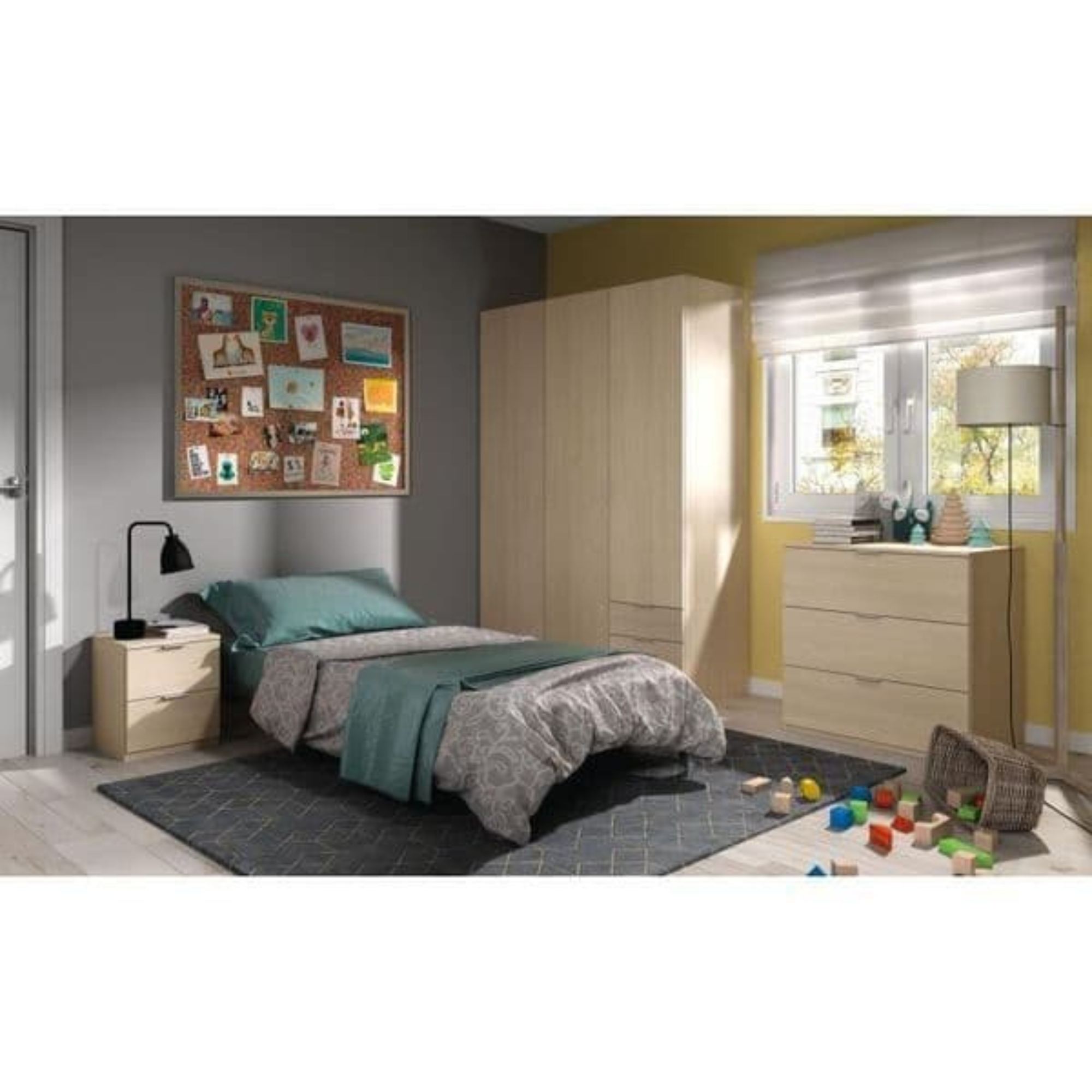 Cairo Oak Effect Compact 3 Door 3 Drawer Space-Saving Wardrobe LCX323R - 3203