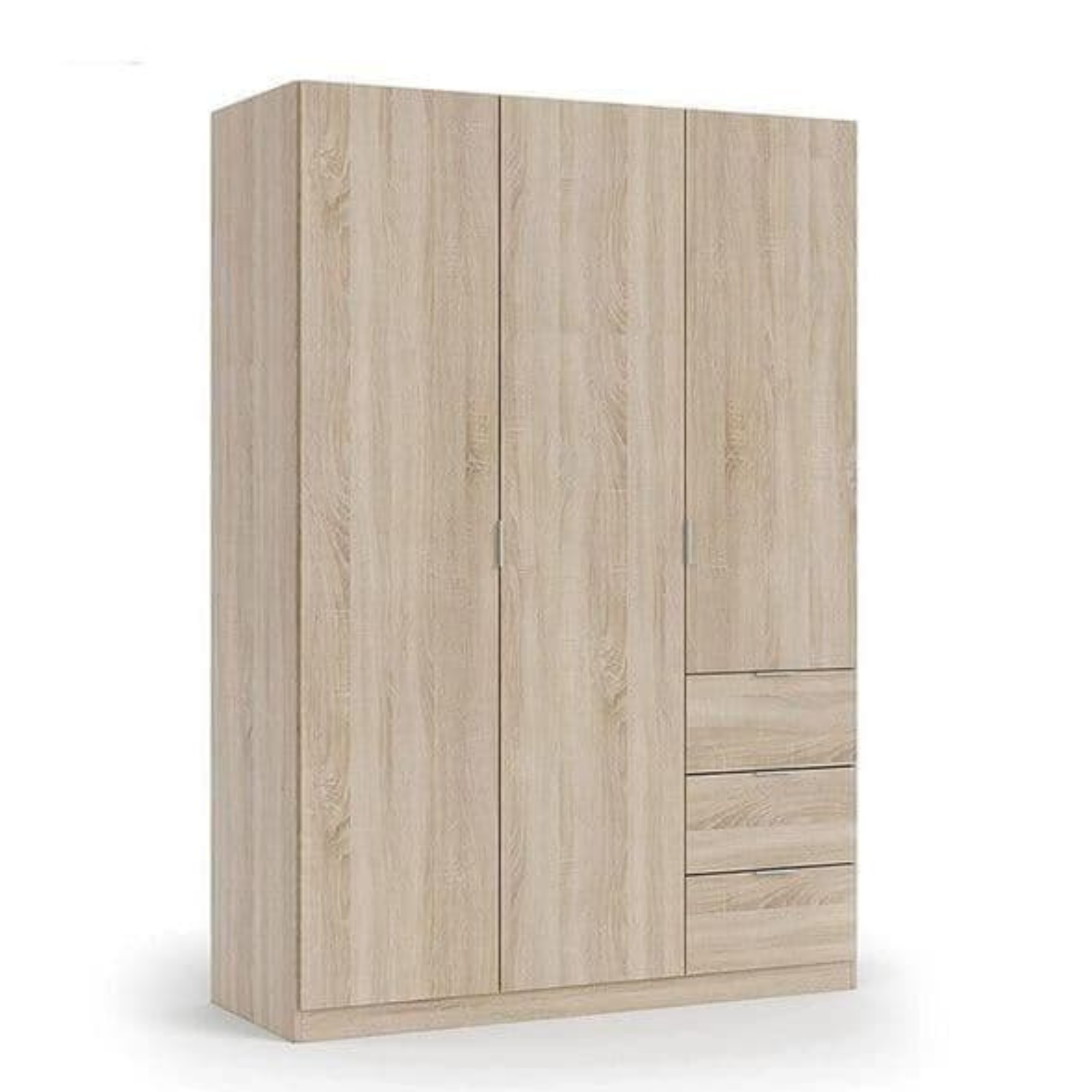 Cairo Oak Effect Compact 3 Door 3 Drawer 135cm Wardrobe LCX353F - 3205