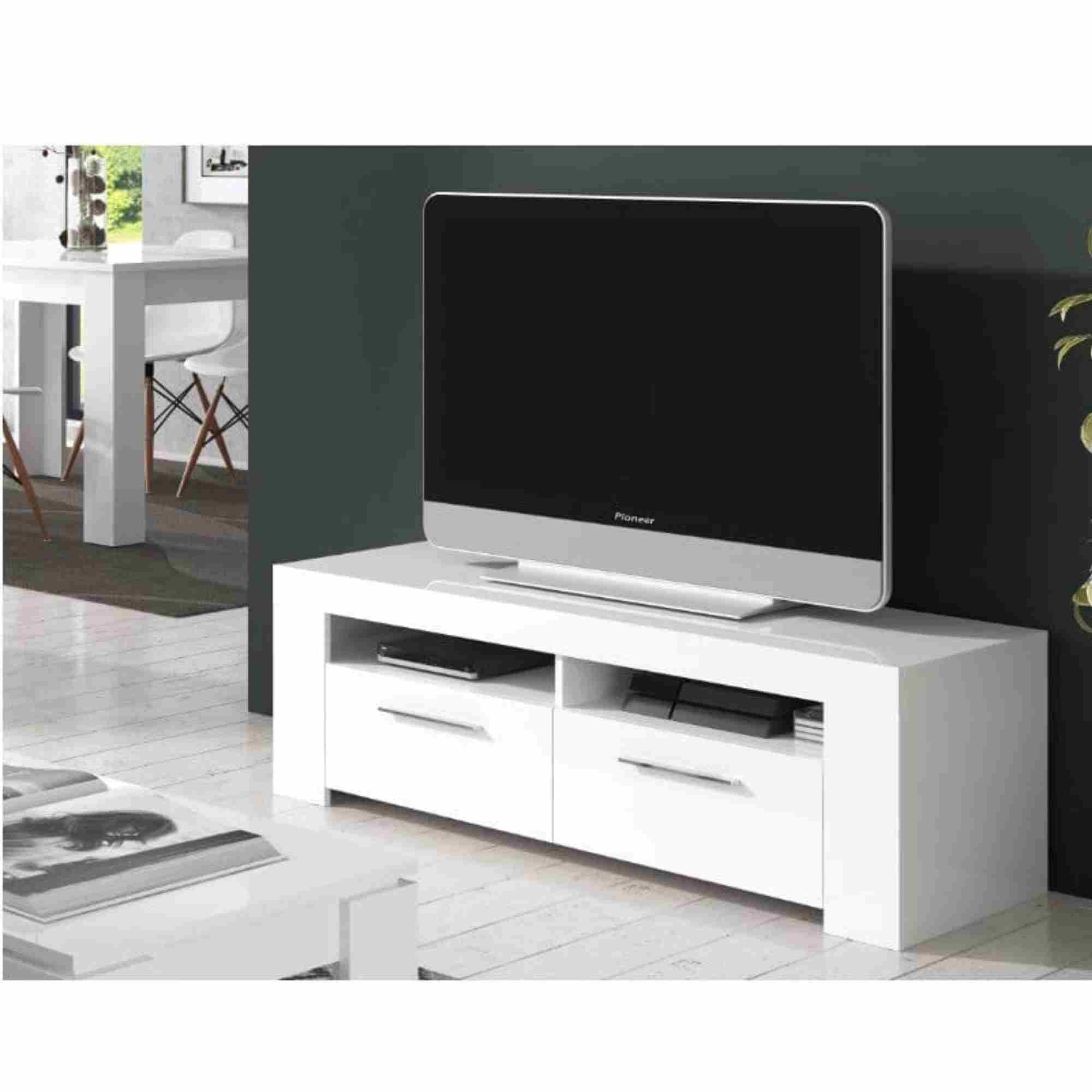 Curro White Gloss TV Cabinet Entertainment Unit - 2559