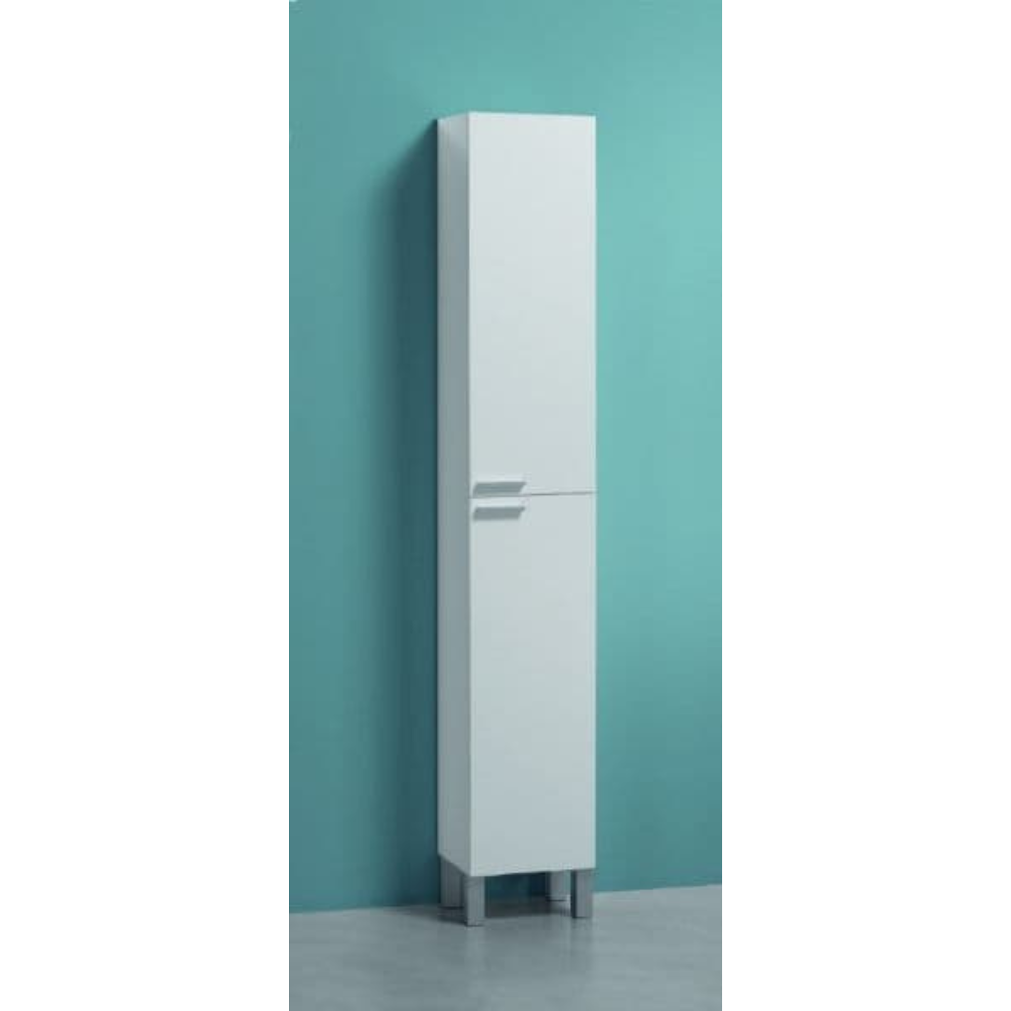 Milano Tall Narrow Bathroom Cupboard White Gloss - 2480