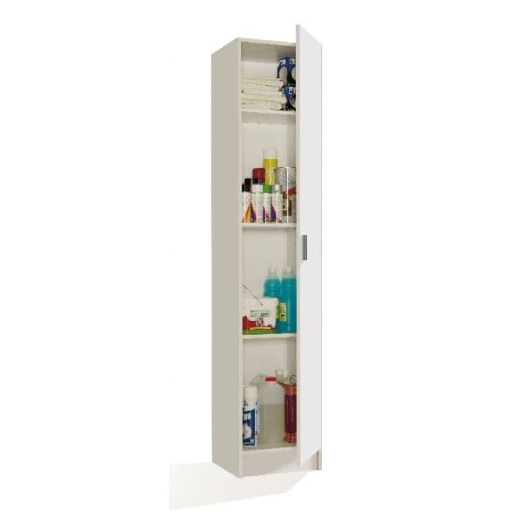 Multi Purpose White Narrow Storage Cupboard - 2473