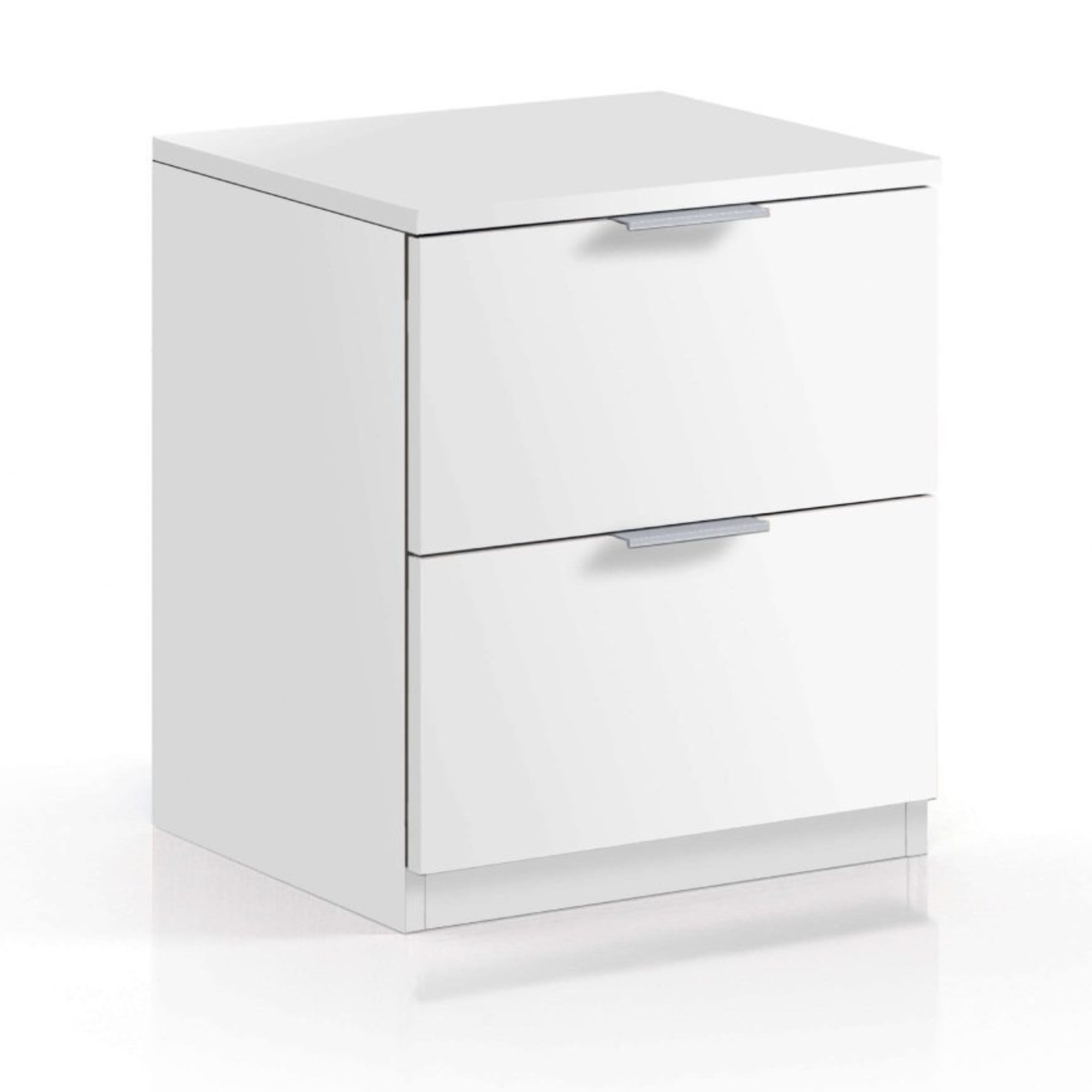 Nina 2 Drawer Bedside Cabinet Artic White - 2696