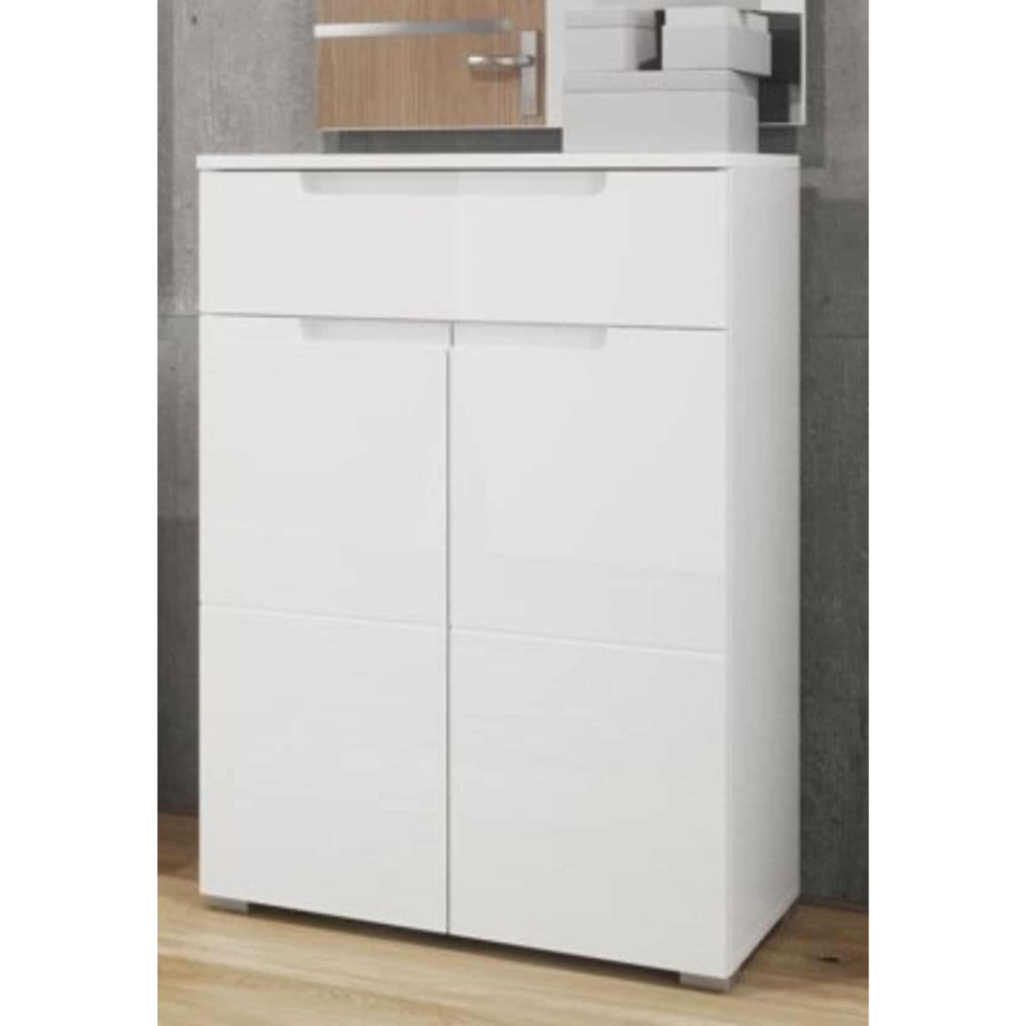 Santino White High Gloss Tall Sideboard S19 - 2929