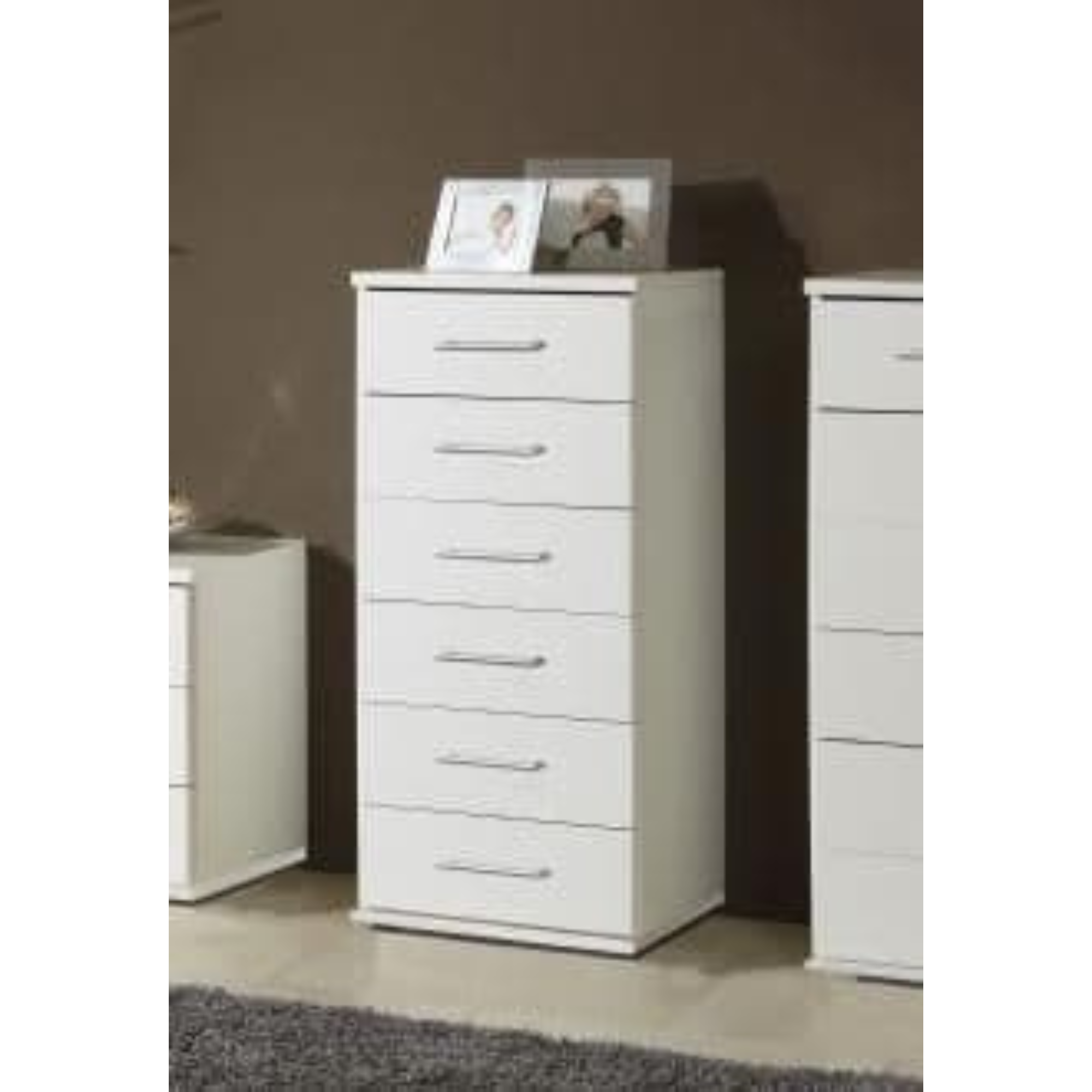 Venice Alpine white Effect Narrow Chest Of Drawers - 2396