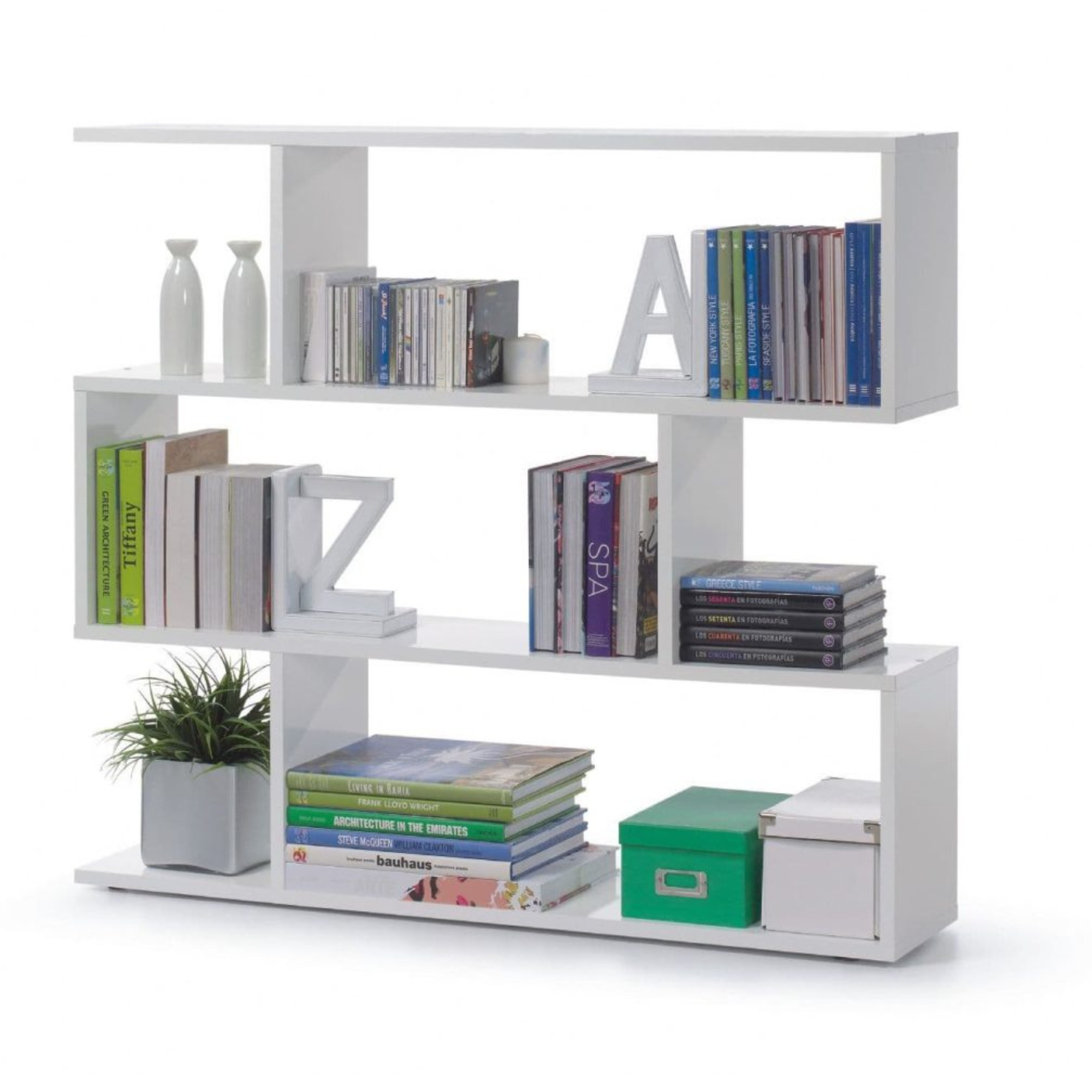 Zing Short White Gloss Bookcase - 2507